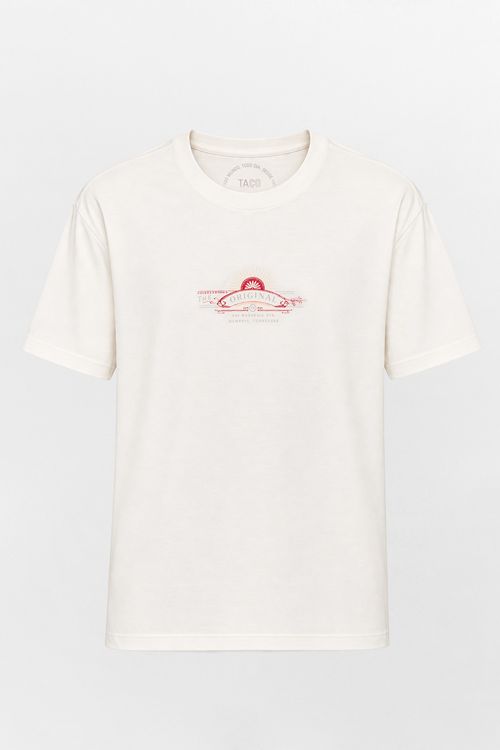 T-Shirt Estampada Fone Oversized Off White