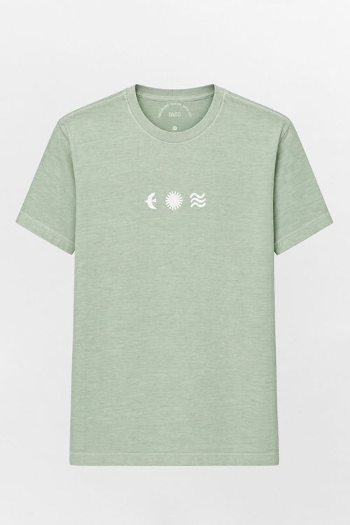 T-Shirt Estampada Stone Elementos Verde Clara