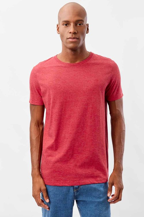T-Shirt Básica Premium Fit Sem Costura Lateral Vermelho Escuro