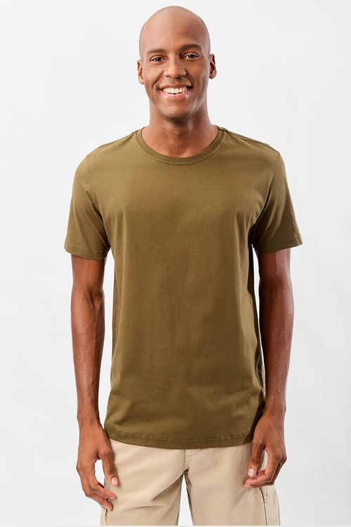 T-Shirt Básica Fit Verde Musgo