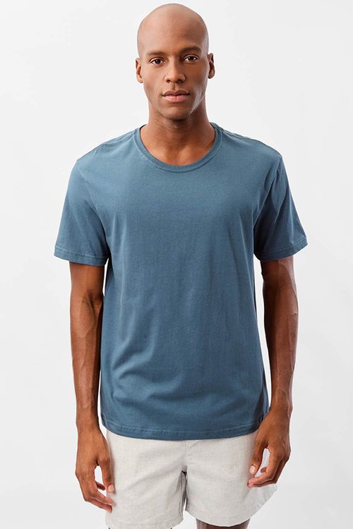 T-Shirt Básica Comfort Mescla Azul Jeans