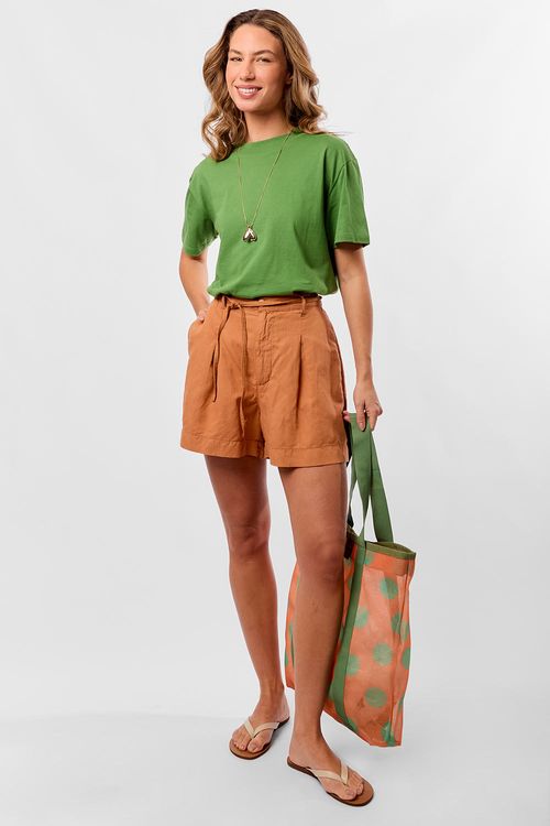 Blusa Básica Recorte Lateral Verde
