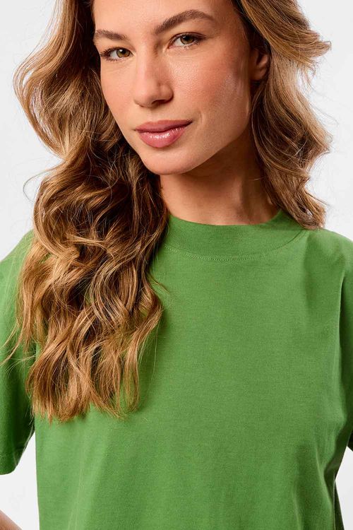 Blusa Básica Recorte Lateral Verde