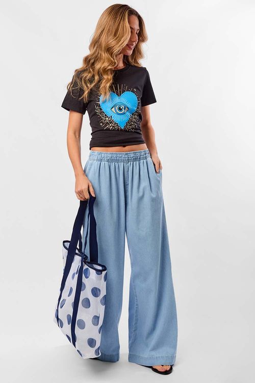 Blusa Estampada Coração Olho Grego Preta