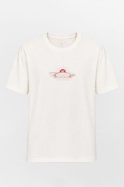 T-Shirt Infantil Estampada Fone Oversized Off White