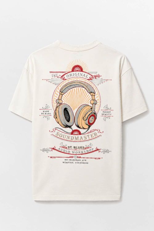 T-Shirt Estampada Fone Oversized Off White