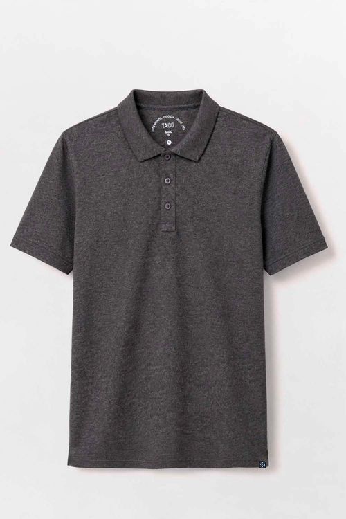 Polo Básica Fit Mescla Grafite