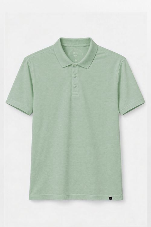 Polo Básica Fit Mescla Verde Militar