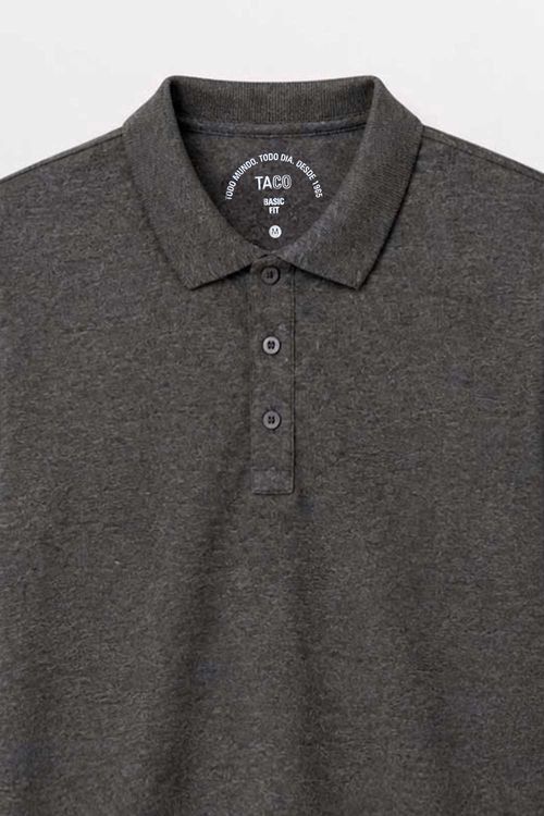 Polo Básica Fit Mescla Grafite