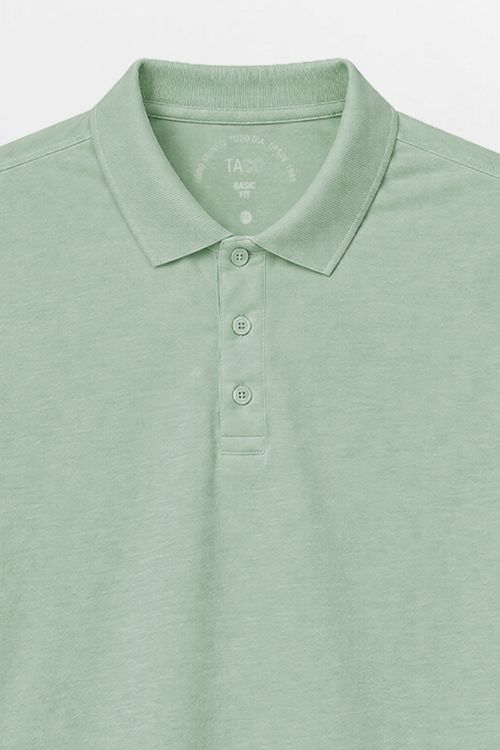 Polo Básica Fit Mescla Verde Militar