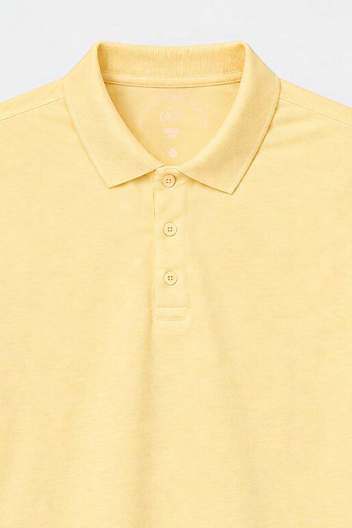 Polo Básica Fit Mescla Amarelo Claro