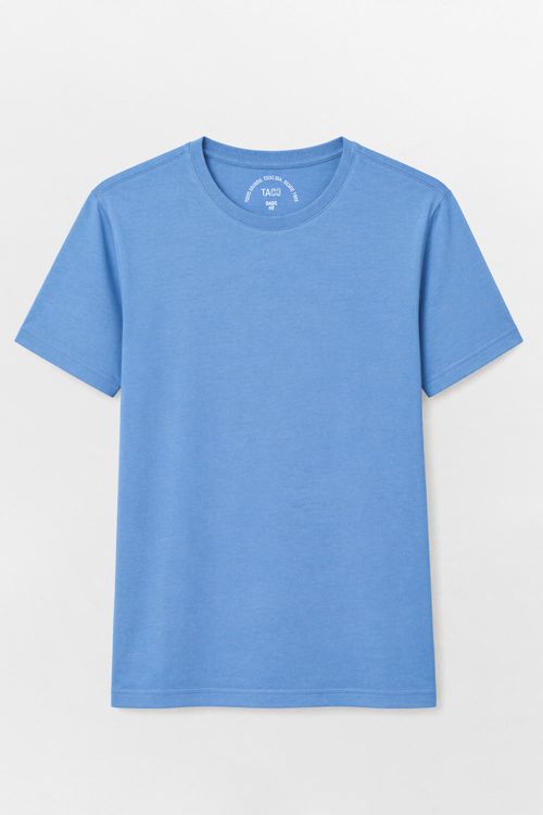 T-Shirt Básica Fit Azul Jeans