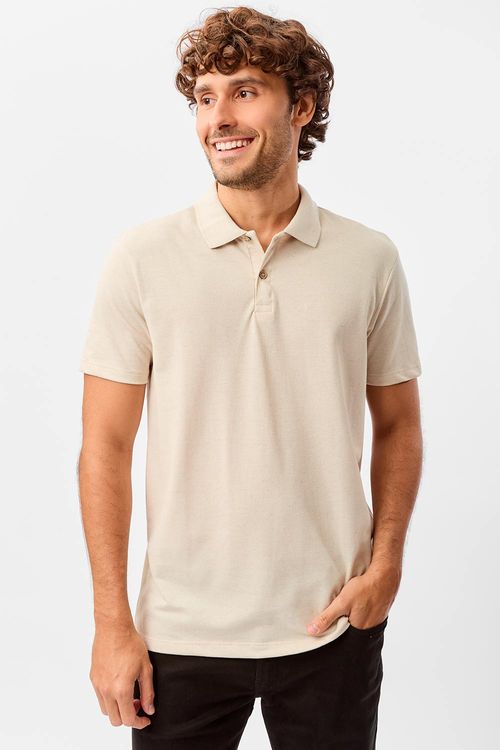 Polo Básica Piquet Linho Cru