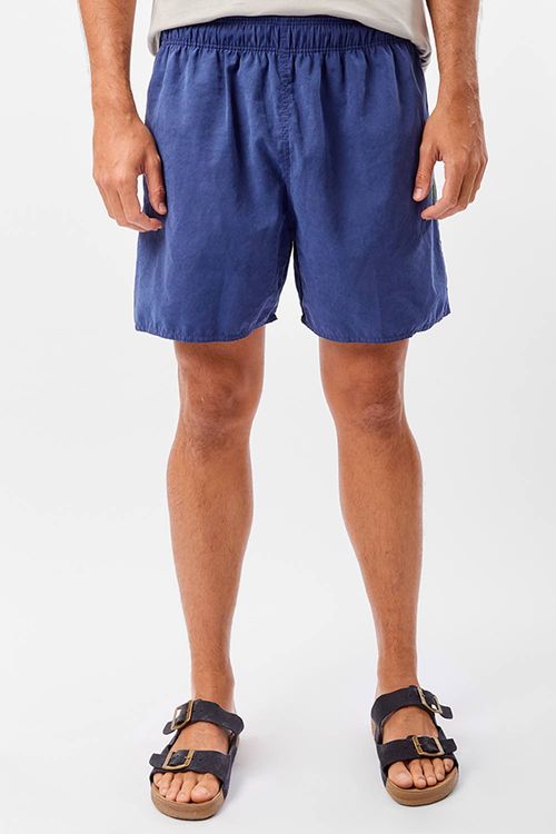 Short Liso Cupro Azul Marinho