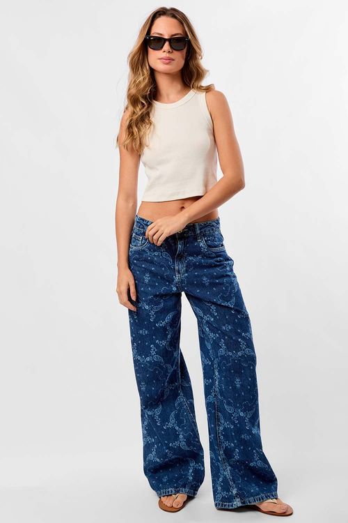 Regata Básica Cropped Decote Alto Off White