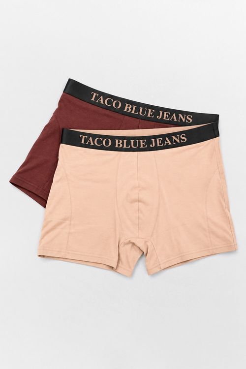 Kit Boxer Taco Blue Jeans Marrom/ Nude