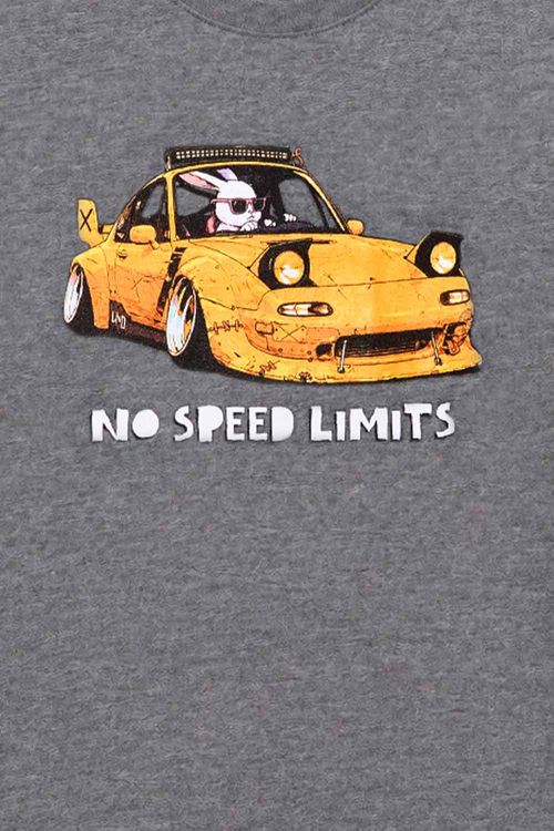 T-Shirt Infantil Estampada Speed Limits Grafite