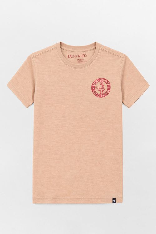 T-Shirt Infantil Estampada Carimbo Monkey Khaki
