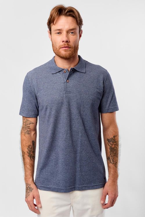 Polo Básica Fit Piquet Molinê Azul Marinho