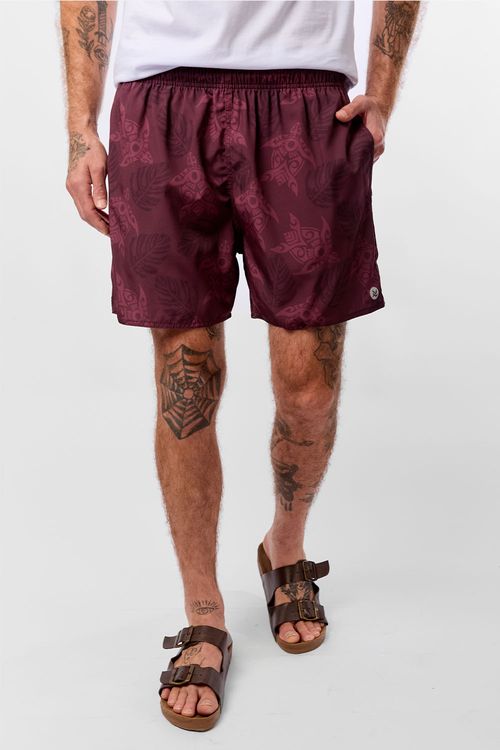 Short Estampado Tartaruga Vinho