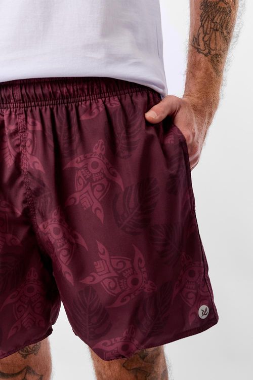 Short Estampado Tartaruga Vinho