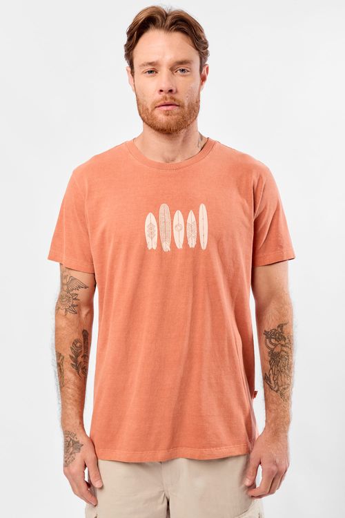 T-Shirt Estampada Stone Cabana Laranja