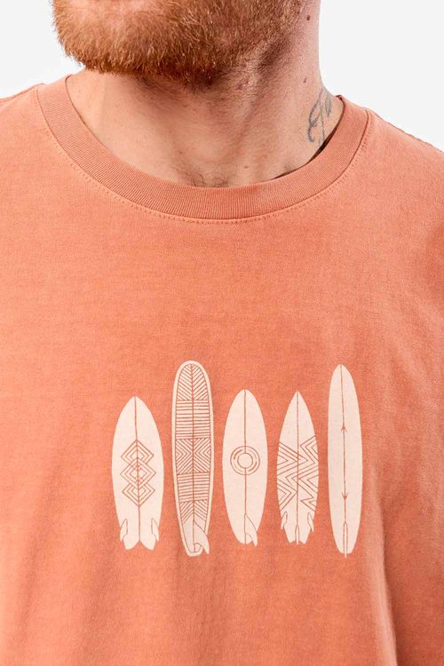 T-Shirt Estampada Stone Cabana Laranja