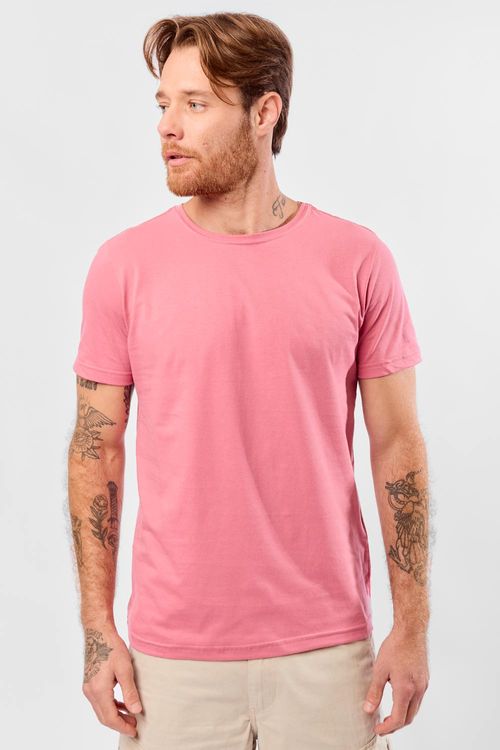 T-Shirt Básica Fit Rosa Escura
