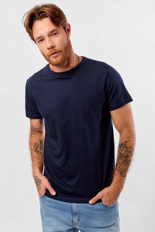 T-Shirt Básica Fit Azul Marinho