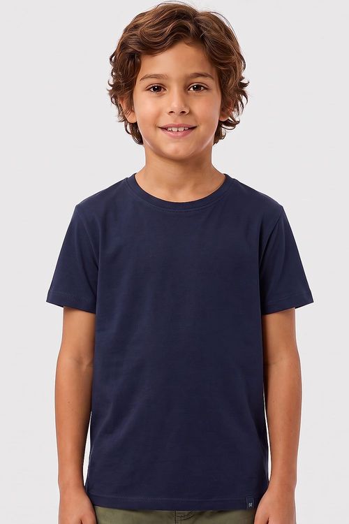 T-Shirt Infantil Básica Azul Marinho