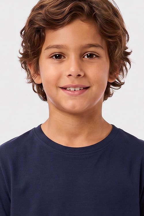T-Shirt Infantil Básica Azul Marinho