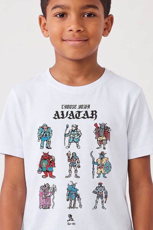 T-Shirt Infantil Estampada Avatar Branca