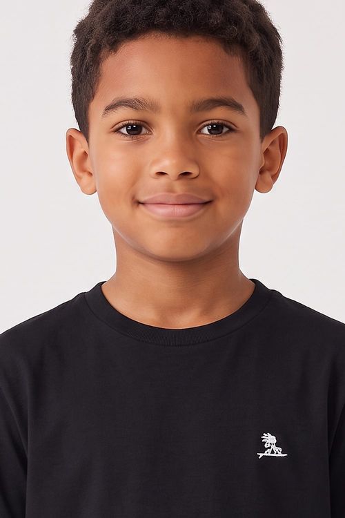 T-Shirt Infantil Estampada Sharkman Preto