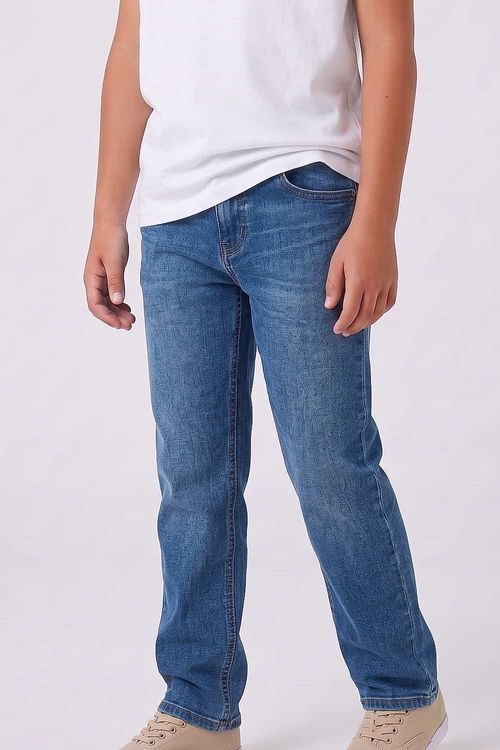 Calça Jeans Infantil Straight Super Stone