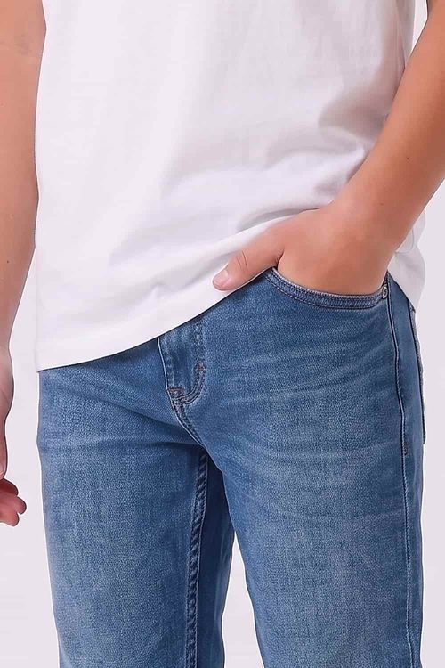Calça Jeans Infantil Straight Super Stone