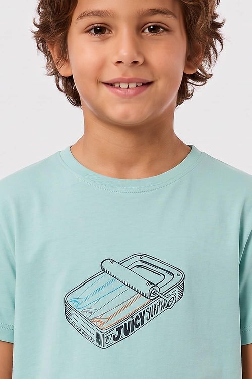 T-Shirt Infantil Surfing Verde Clara