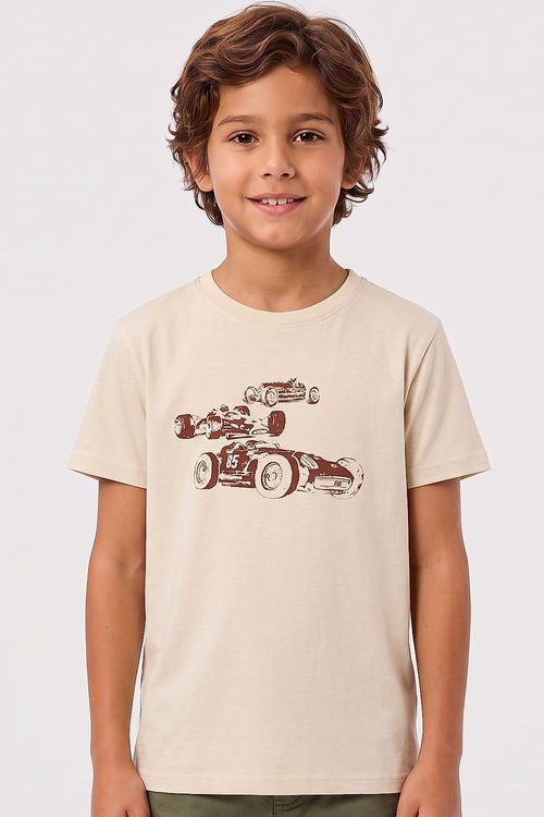 T-Shirt Infantil Estampada Kart Off White
