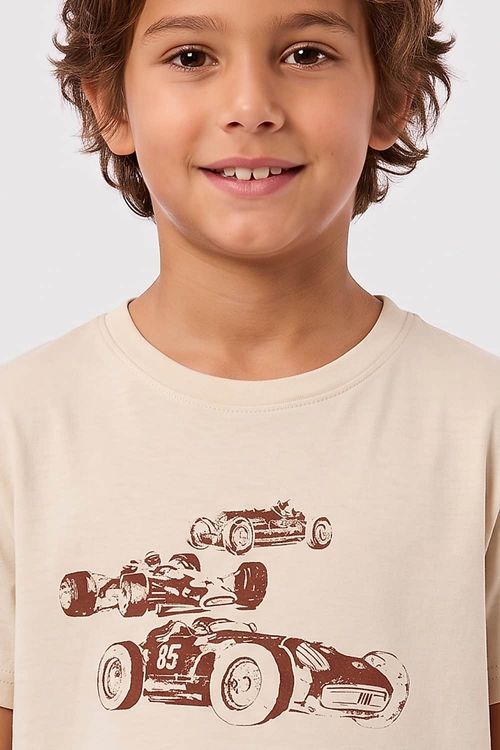 T-Shirt Infantil Estampada Kart Off White