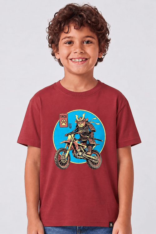T-Shirt Infantil Estampada Trigre Vermelho Escuro