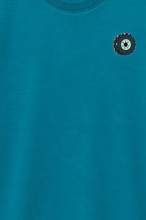 T-Shirt Infantil Estampada Verde Escura