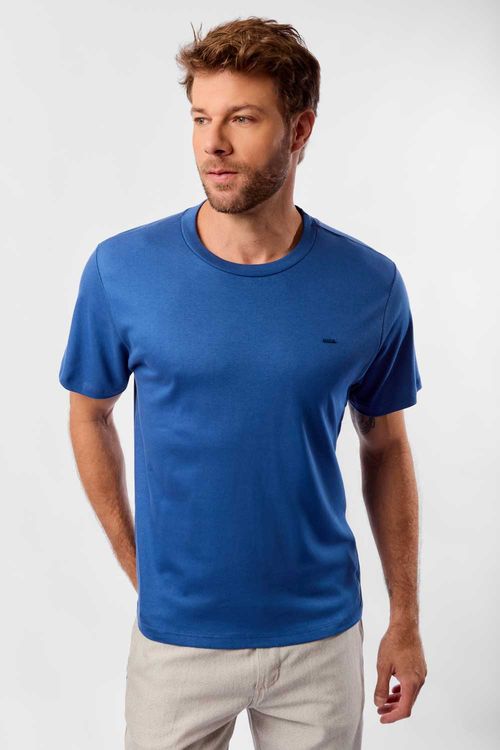 T-Shirt Básica Suedine Supima Azul Jeans