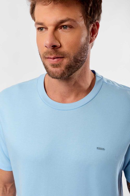 T-Shirt Básica Suedine Supima Azul Clara